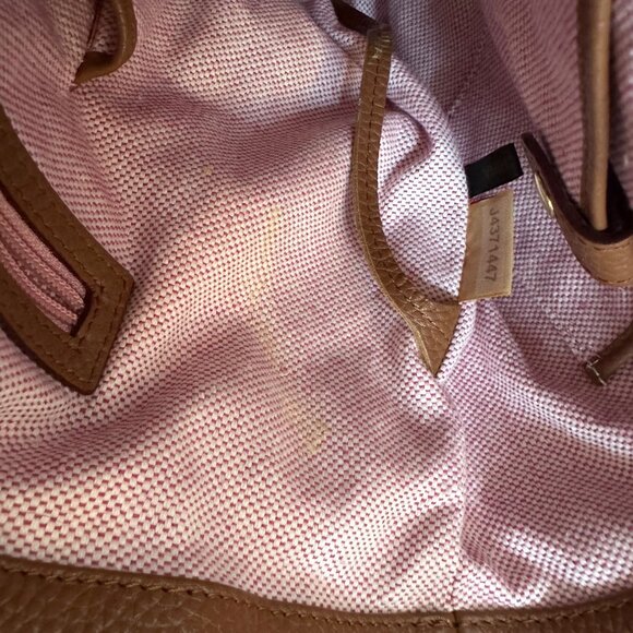 Dooney & Bourke Purse Brown Leather Logo Lock Sac Shoulder Tote Pebbled Leather - Picture 15 of 16